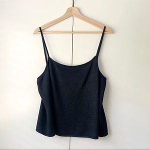 NWT St. John black lurex knitted cropped tank top